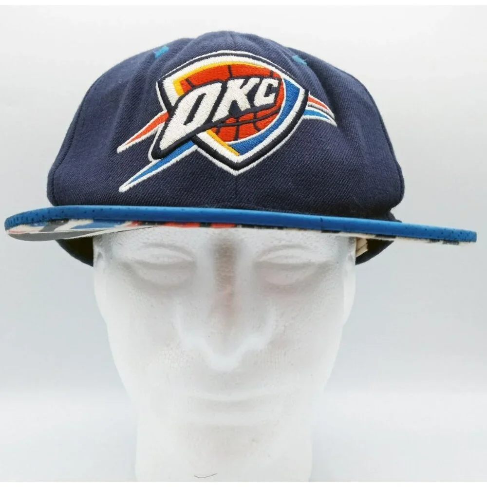 Hat OKC Thunder Snapback Cap Mitchell & Ness Basketball Flat Brim 2014 - Picture 2 of 16
